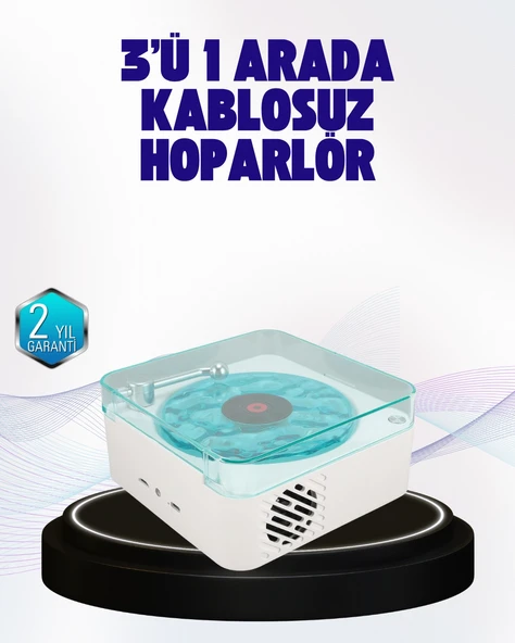 Dekoratif Gece Işıklı Bluetooth Hoparlör – Zaman ve Pil Ekranlı ürün görseli 1