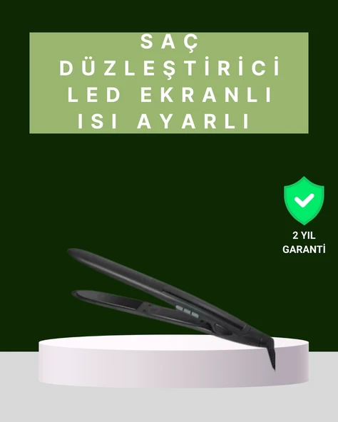 2025 Isı Ayarlı Titanyum Kaplama Seramik Plakalı Saç Düzleştirici Dijital Ekranlı A Kalite ürün görseli 1