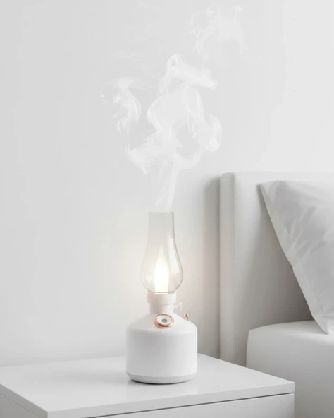 Retro Gaz Lambası Tasarımlı USB Şarjlı Aroma Difüzörü 280 ml Nano Mist Nemlendirici ürün görseli 1