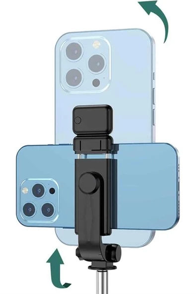 Tripod Selfie Çubuğu Bluetooth Kumandalı Kablosuz Led Işıklı ürün görseli 1