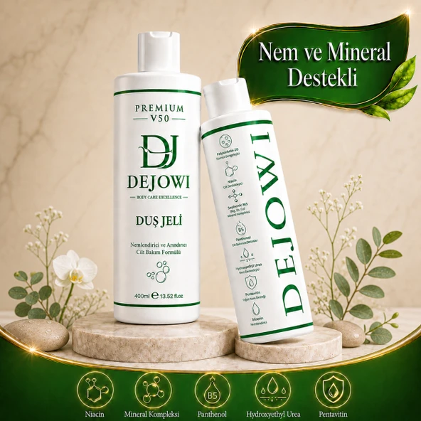 Dejowi V50 Premium Panthenol Destekli Nemlendirici Duş Jeli, 400 ml, Gliserin ve Panthenol B5 İçerikli ürün görseli 1