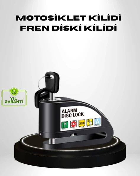 Titreşim Sensörlü Alarmlı Motosiklet Disk Kilidi 14mm Çelik Çift Kilitleme ürün görseli 1