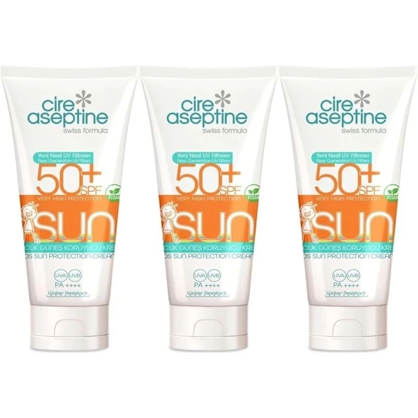Cire Aseptine Sun Güneş Koruyucu Kremi Çocuk 50+ SPF 150 ML (3 Lü Set) ürün görseli 1