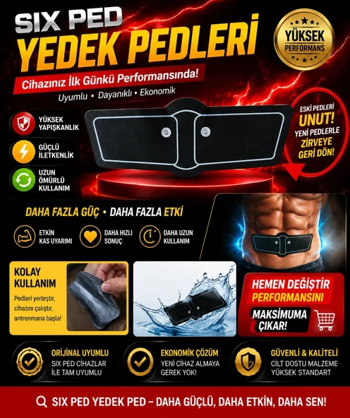 Six Ped Yedek Pedleri İle Cihazınızı Yenileyin, Antrenman Gücünü Artırın. ürün görseli 1