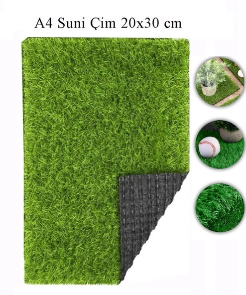 Yapay Çim A4 Boyutunda (20x30 cm) Maket Çim Dekorati Yapay Çim Halı Teraryum Suni Çim - 1 Adet ürün görseli 1