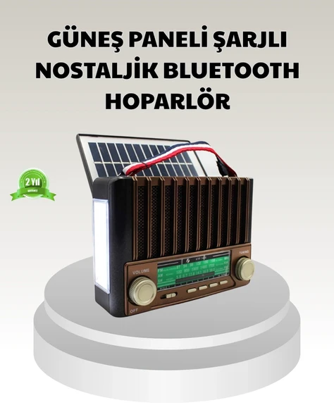 Güneş Enerjili Taşınabilir Hoparlör KTF-1428 Bluetooth Radyo USB SD Kart Destekli ürün görseli 1