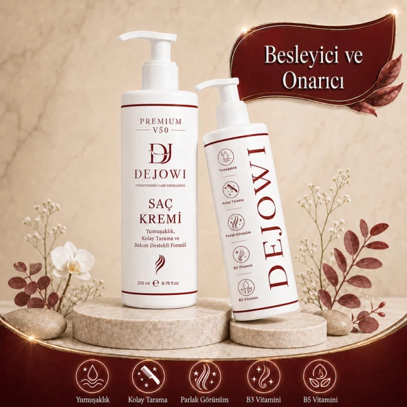 Dejowi V50 Premium Keratin ve Argan Yağlı Saç Bakım Kremi 200 ml ürün görseli 1