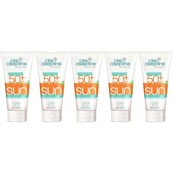 Cire Aseptine Sun Güneş Koruyucu Kremi 50+ SPF 150 ML (5 Li Set) ürün görseli 1