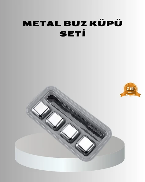 Paslanmaz Metal Buz Küpleri Seti Klipsli Sulandırmadan Soğutma Özellikli ürün görseli 1