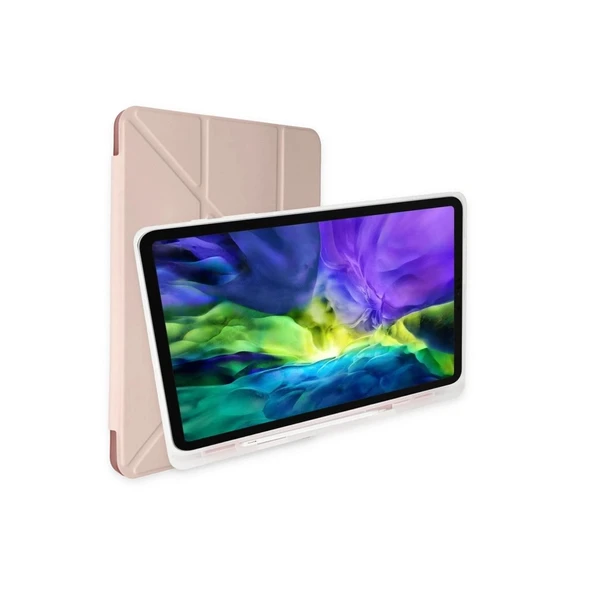 Samsung Galaxy P610 Tab S6 Lite 10.4 Kılıf Kalemlikli Mars Tablet Kılıfı - Rose Gold ürün görseli 1