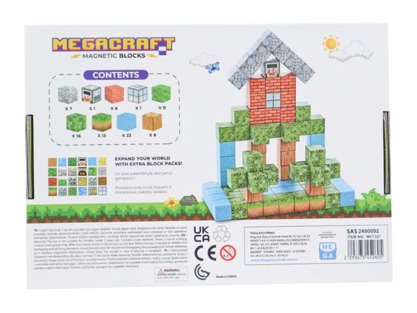 craft Orman ve Ev Temalı Mıknatıslı Bloklar 88 Parça - Resim 3