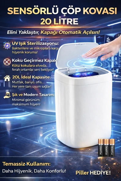 Sensörlü Teknolojik Çöp Kovası ürün görseli 1