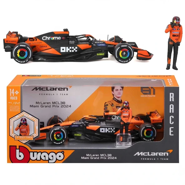 1:24 Formula 1 McLaren MCL38 Miami Grand Prix 2024 ürün görseli 1