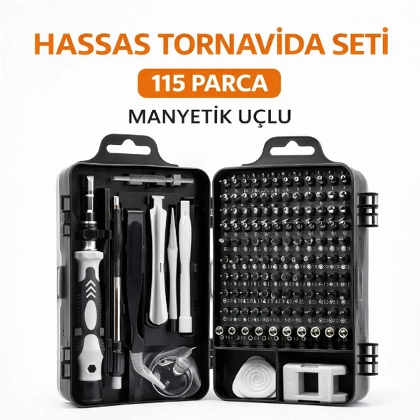 115 Parça Manyetik Uçlu Hassas Tornavida Seti ürün görseli 1