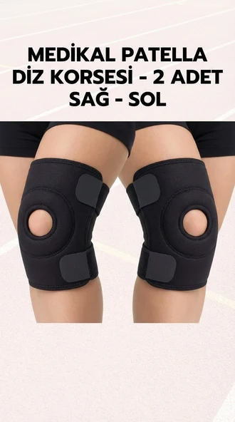 Patella Destekli Sporcu Diz Korsesi İkili Set - Sağ Sol Çapraz Bağ Menisküs ürün görseli 1