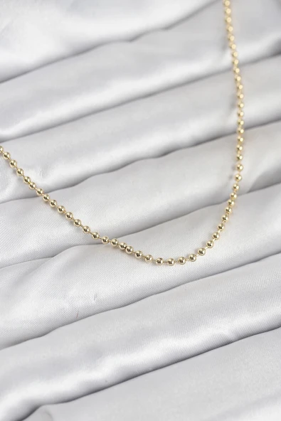 CM 14K Gold Renk Top Zincirli Model 60 cm Kadın Kolye ürün görseli 1