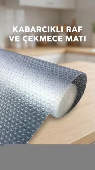 Mutfak Dolap İçi Şeffaf Kaydırmaz Raf Örtüsü 45x300 cm PVC Kaplama ürün görseli 1