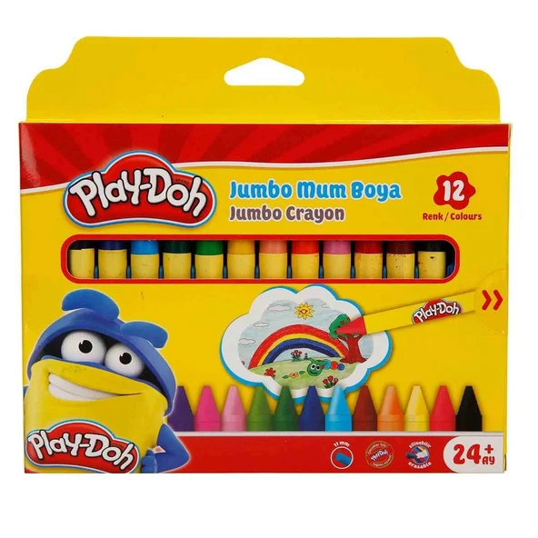 Silinebilir Jumbo Crayon Mum Boya 12 Renk - Resim 2