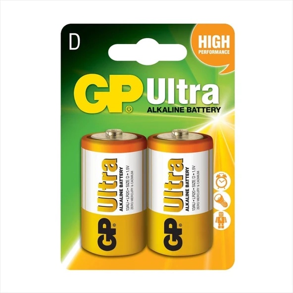 Gp Ultra Alkalin D Büyük Boy Pil 2li ürün görseli 1
