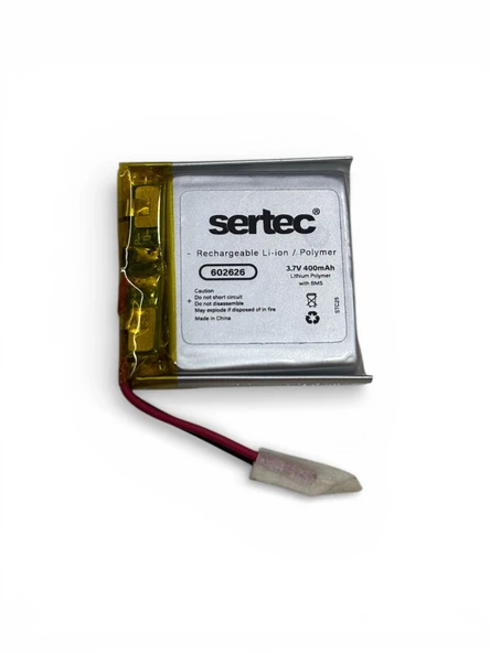 Sertec 602626 3.7v 400mah Li-polymer Pil (devreli/1.5a) ürün görseli 1