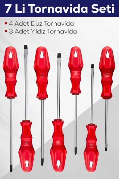 7'li Tornavida Seti (4 Adet Düz Tornavida 3 Adet Yıldız Tornavida) ürün görseli 1
