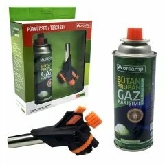 Orcamp 2pcs Pürmüz Ve Torch Seti Pürmüz Torch Çakmak Başlık Kamp Gazı 227gr/400ml ürün görseli 1