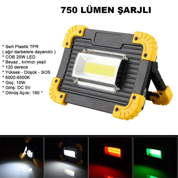 750 Lümen Powerbank Şarjlı Işıldak Wt-330 ürün görseli 1