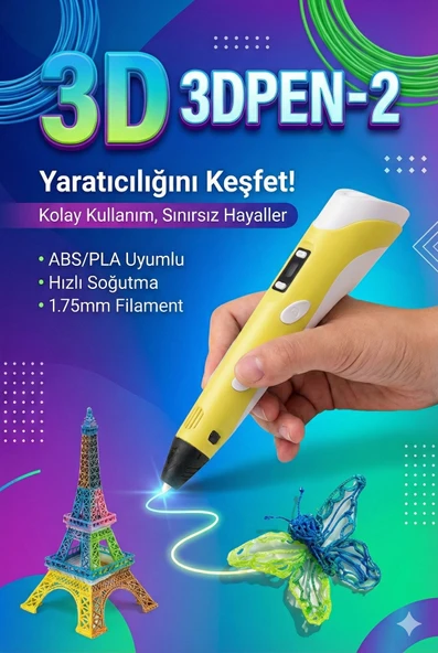 Üç Boyutlu Yazıcı 3d Kalem Pen Printer - Resim 2