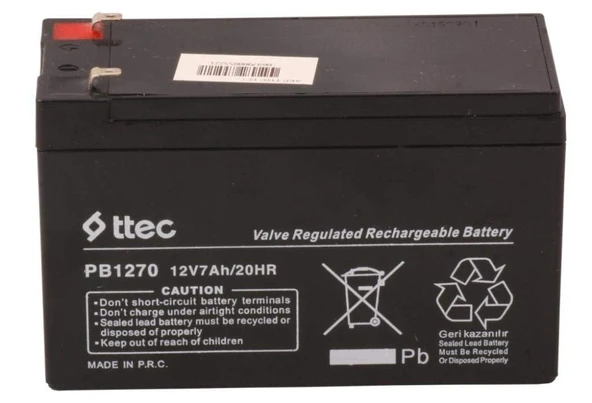 Ttec 12v 7 Ah Kuru Bakımsız Akü ürün görseli 1