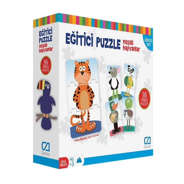 Games Eğitici Puzzle Neşeli Hayvanlar 36 Parça 5028 ürün görseli 1
