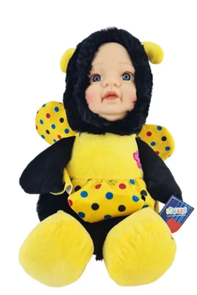 Sevimli Bebek Yüzlü Arı Peluş Oyuncak Uyku Arkadaşı 35 cm ürün görseli 1
