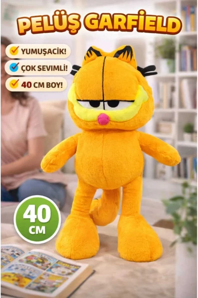 Garfield Peluş Oyuncak 40 Cm Hediyelik Uykucu Uyku Arkadaşı ürün görseli 1