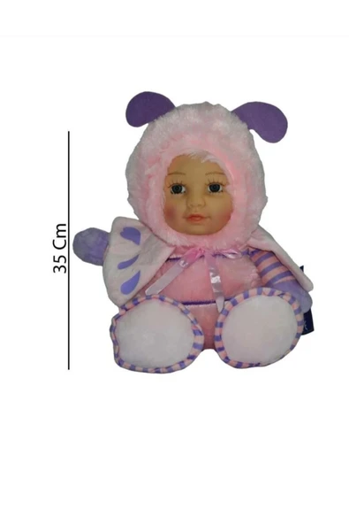 Sevimli Bebek Yüzlü Peluş Kelebek Uyku Arkadaşı 35 cm ürün görseli 1