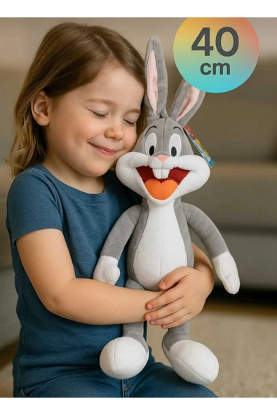 Sevimli Bugs Bunny Peluş Oyuncak 40 cm Uyku Arkadaşı ürün görseli 1