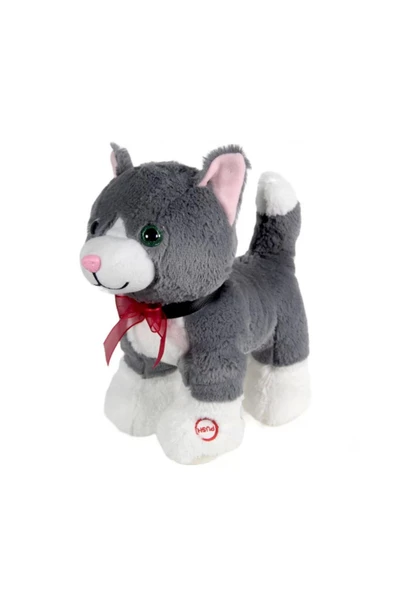 Sevimli Peluş Sesli Kedi Oyun ve Uyku Arkadaşı 35 cm ürün görseli 1