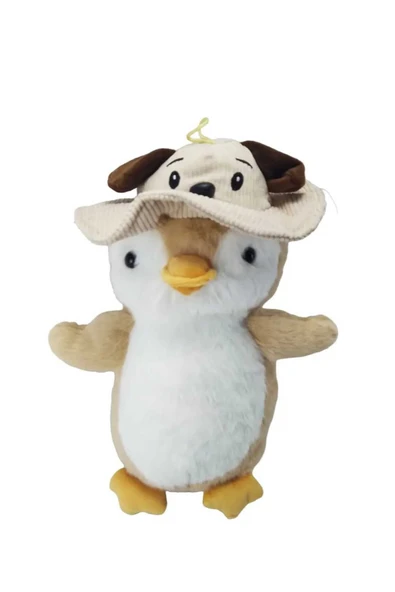 Sevimli Şapkalı Peluş Penguen 35 cm Oyun Ve Uyku Arkadaşı ürün görseli 1