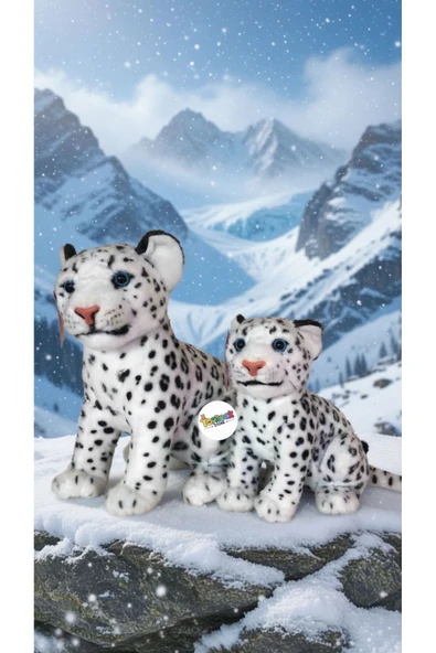 Sevimli Anne Baba ve Yavrusu Leopar Kaplanlar Peluş Oyuncak Gerçekçi Camgöz 25Cm 35Cm Uyku Arkadaşı ürün görseli 1