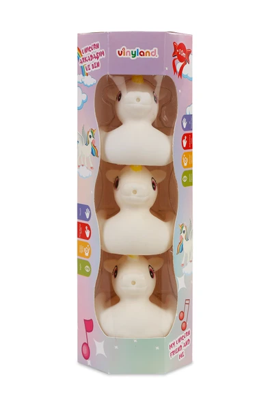 Kutuda 3'lü Küçük Unicornlar Banyo Oyuncakları Beyaz ürün görseli 1