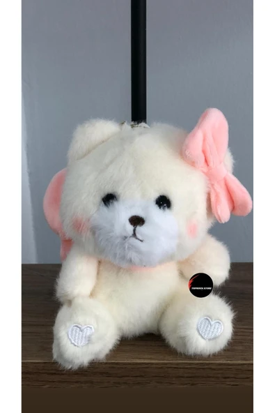 Sevimli Kurdelalı Kanatlı Ayıcık Peluş Oyuncak Anahtarlık Hediyelik Uyku Arkadaşı 15 Cm ürün görseli 1