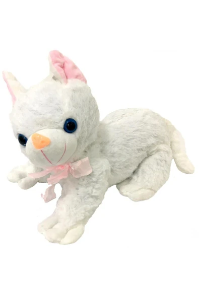 Sesli Beyaz Kedi Peluş 30 Cm. ürün görseli 1