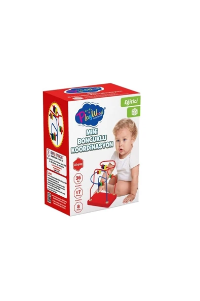 Playwood Mini Boncuklu Ahşap Koordinasyon Oyunu ONY372 ürün görseli 1