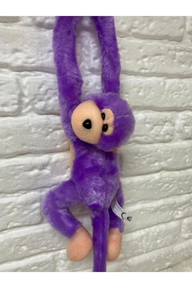 Sarılan Maymun Peluş Oyuncak pembe 57 Cm - Resim 2