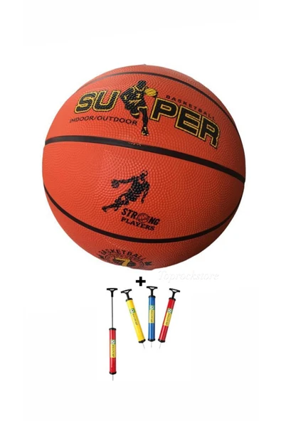 7 Numara Kauçuk Basketbol Topu + Şişirme Pompası ürün görseli 1