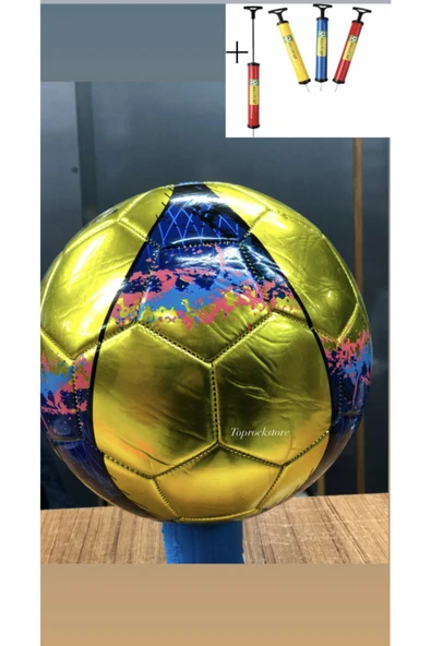 Parlak Dikişli Futbol Topu 5 Numara + Şişirme Pompası ürün görseli 1