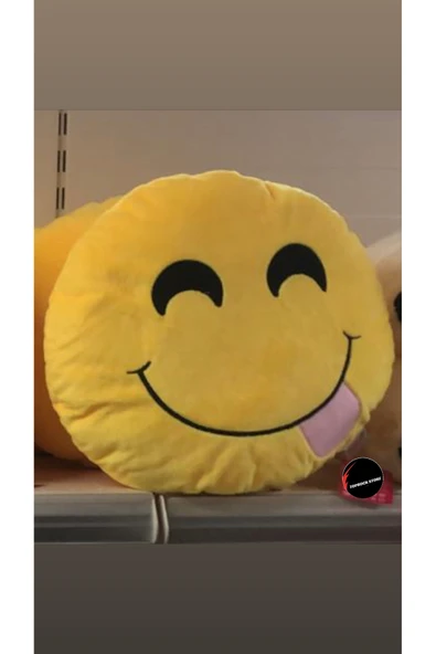 Dil Çıkartan Emoji Yastık Peluş Oyuncak Büyük 35 Cm ürün görseli 1