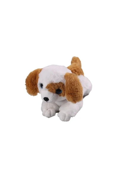 Havlayan Sesli Köpek Peluş Oyuncak Uyku Arkadaşı Hediyelik Peluş Yatan Köpek 35 cm ürün görseli 1