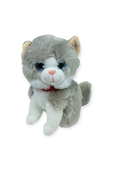 Sesli Peluş Kedi 25 cm - Gri ürün görseli 1
