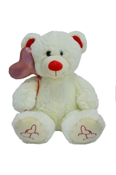 Sevimli Peluş Kalpli Balonlu Ayıcık Uyku Arkadaşım 30 cm ürün görseli 1