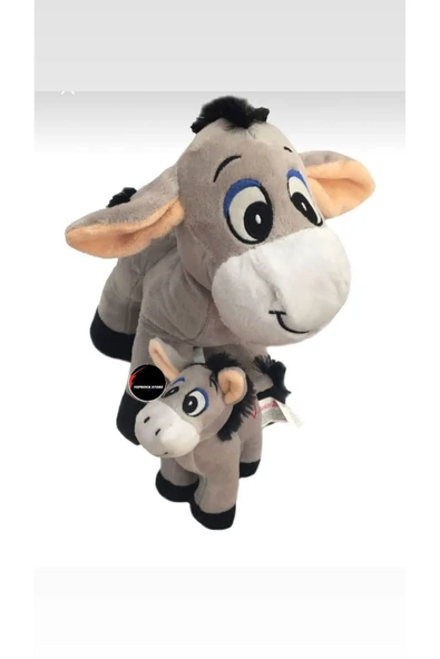 Oyuncak Peluş Eşek ve Eşek Sıpası Anne ve Yavrusu 25 cm 15 cm ürün görseli 1