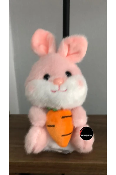 Sevimli Havuçlu Tavşan Peluş Oyuncak Anahtarlık Hediyelik Uyku Arkadaşı 15 Cm ürün görseli 1